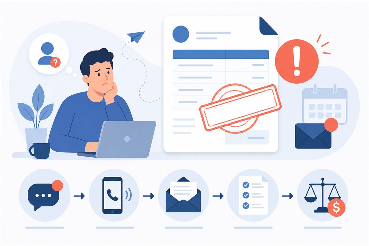 Step-by-step actions when a client is not paying an overdue invoice