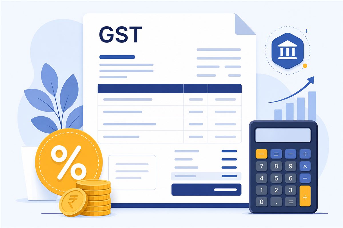 GST invoice in Pakistan with sales tax calculation and tax invoice document illustration