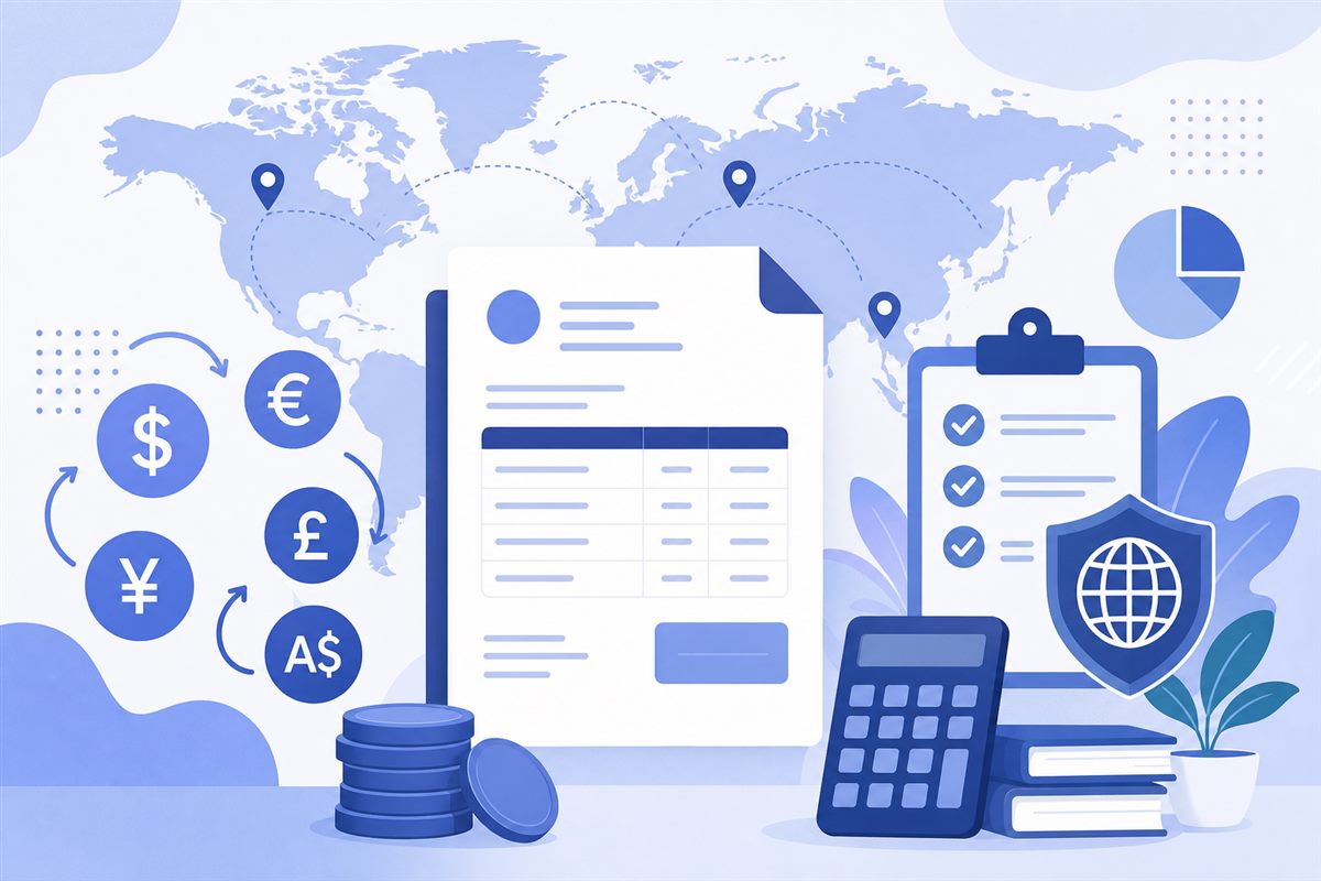 International client invoicing with currency exchange and cross-border tax tips