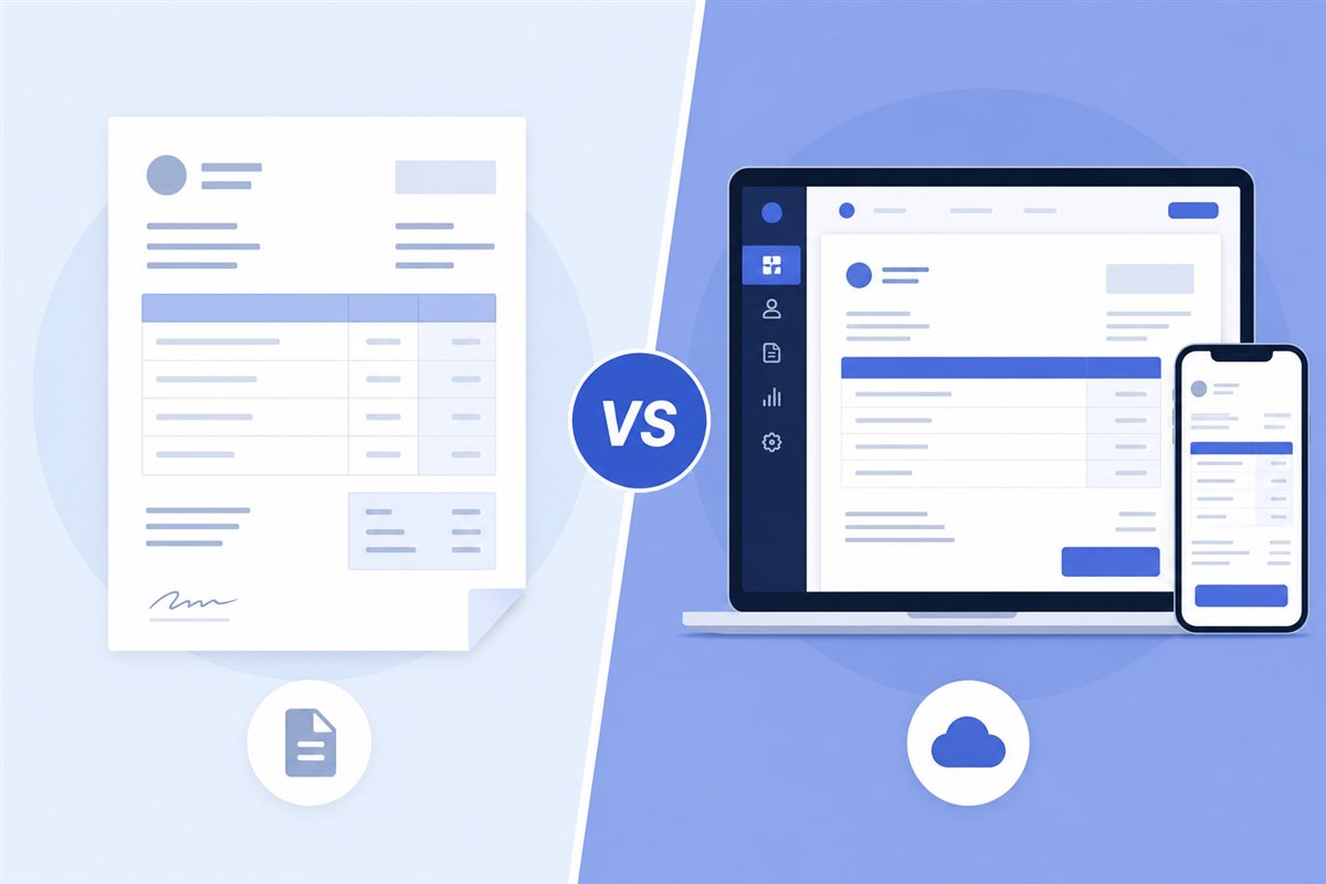 Invoice template compared with online invoice generator for small businesses